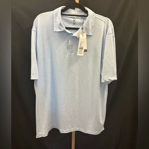 Kenneth Cole Golf Men's Light Blue Striped Polo Shirt NWT